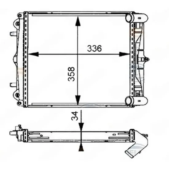 Radiator Motor PORSCHE BOXSTER 986 1996->2004 Radiator apa motor 2.5-2.7-3.2 +/- A/C (336x358x34) (MAHLE BEHR) DREAPTA Perioada 1996 1997 1998 1999 2000 2001 2002 2003 2004