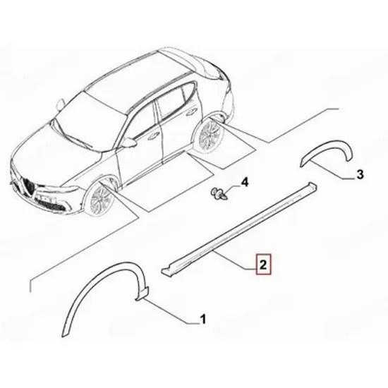 Ornament prag ALFA ROMEO TONALE 2022-> Prag usa plastic (O) STANGA Perioada 2022 2023 2024 2025