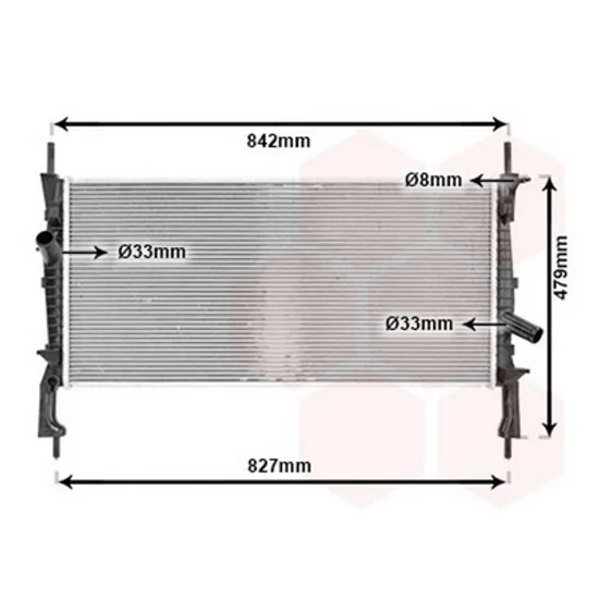 Radiator Motor FORD TRANSIT 2005->2014 Radiator apa pentru 2,2 - 2,4TDCI - 2,3i cu aer conditionat (76,8x38) Perioada 2006 2007 2008 2009 2010 2011 2012 2013