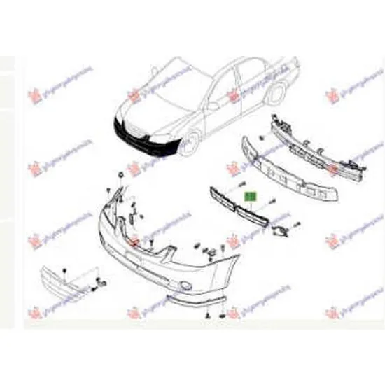 Grila Bara KIA CERATO 2004->2009 Grila in bara fata stanga Perioada 2004 2005 2006 2007 2008 2009 2010