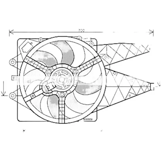 Ventilator motor LANCIA DELTA 3 2008->2014 1.6 D Multijet 85KW 116CP , pentru motor 955 A4.000 perioada 2008 2009 2010 2011 2012 2013 2014