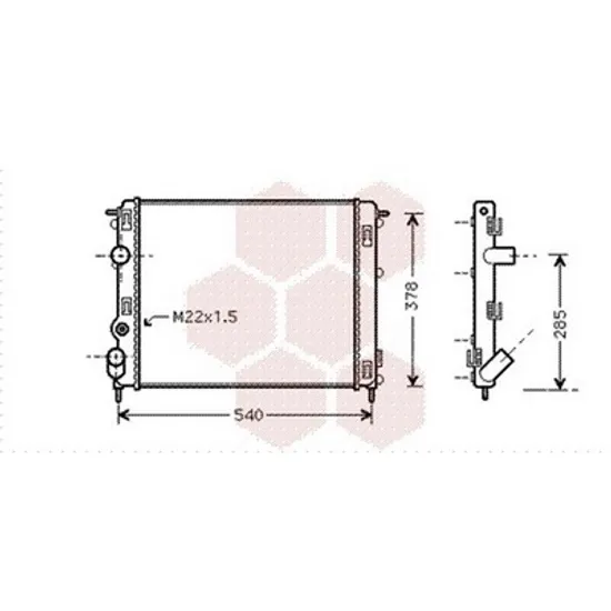Radiator Motor RENAULT KANGOO 1997->2007 Radiator apa pentru benzina - diesel 48x41 Perioada 1997 1998 1999 2000 2001 2002 2003 2004 2005 2006 2007