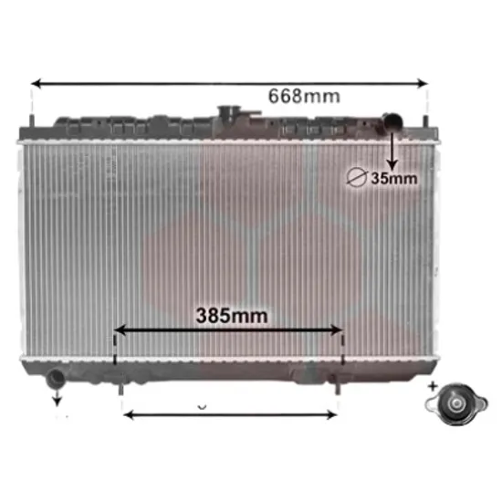 Radiator apa NISSAN PRIMERA P12 2002->2008 2.2 dCi 102KW 139CP , pentru motor YD22DDT perioada 2003 2004,2005 2006