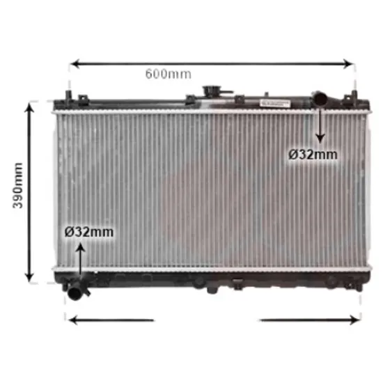 Radiator apa MAZDA MX-5 1998->2005 1.8 107KW 146CP , pentru motor perioada 2002 2003,2004 2005