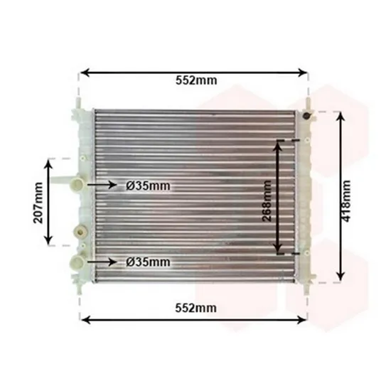 Radiator Motor FIAT MULTIPLA 1999-> Radiator apa 1.6i 16V (47x41x3.2) 2004->2010 Perioada 2004 2005 2006 2007 2008 2009 2010