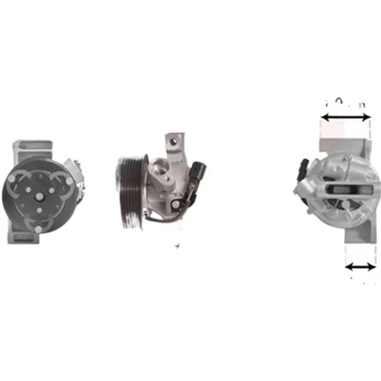 Compresor aer conditionat RENAULT TWINGO 3 2014-> 0.9 TCe 90 LPG 66KW 90CP , pentru motor H4B 451 perioada 2018 2019 2020 2021 2022 2023