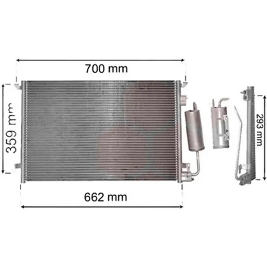 Radiator aer conditionat VW T-ROC 2017-> 2.0 TSI 4motion 140KW 190CP , pentru motor CZPB, DKZA perioada 2017 2018,2019,2020,2021 2022
