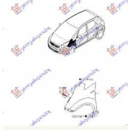 Aripa Fata KIA VENGA 2010->2019 Aripa fata dreapta Perioada 2010 2011 2012 2013 2014 2015