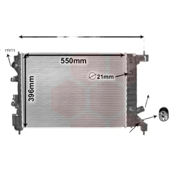 Radiator apa CHEVROLET AVEO hatchback T300 2011->, AVEO SEDAN T300 2011-> pentru 1.2 LPG, perioada 2012 2013 2014 2015