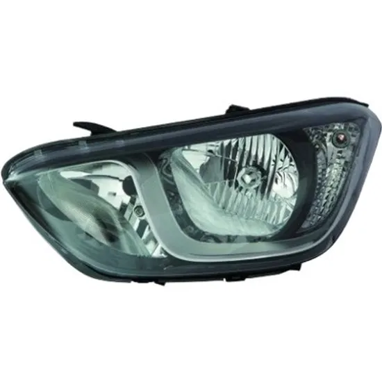 Far dreapta HYUNDAI i20 2008->2015 perioada 2008 2009 2010 2011 2012 de la an de fabricatie 06/2012, cu motor reglaj, semnal transparent, cu reglaj electric, cu bec H7/H7