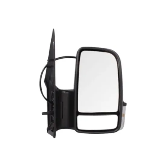 Oglinda exterioara dreapta MERCEDES SPRINTER 907 910 2018-> perioada 2018 2019 2020 2021 2022 2023 , cu senzor banda, cu semnal, pana la latime mm 2400, de la latime mm 2330, numar pini 28, brat oglinda lung cu incalzire, pana la sarcina max 3500,