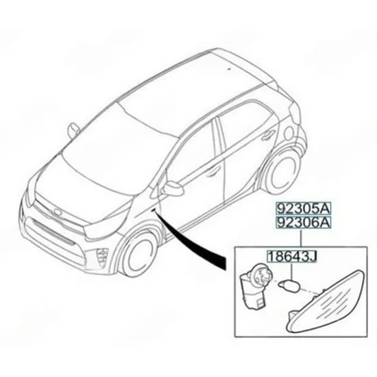 Semnalizator KIA PICANTO 2017-> Semnal (O) STANGA Perioada 2017 2018 2019 2020 2021 2022