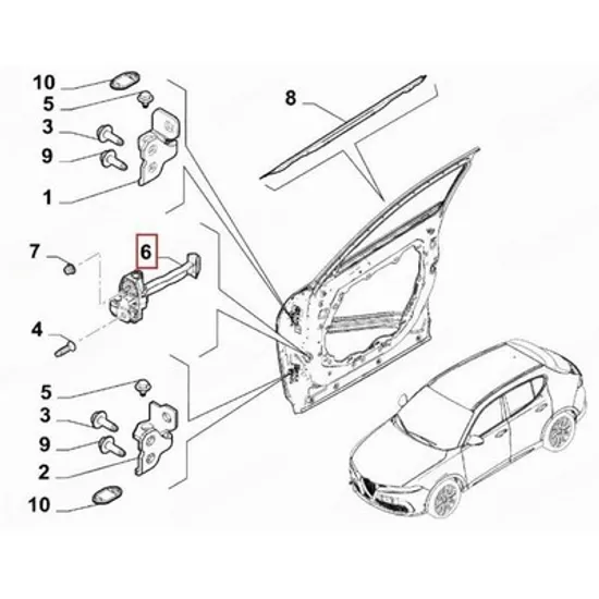 Opritor usa ALFA ROMEO TONALE 2022-> Opritor usa fata (O) Perioada 2022 2023 2024 2025