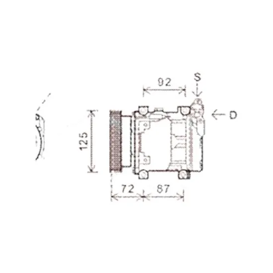 Compresor aer conditionat DACIA LOGAN 2004->2012, SANDERO 1 2008->2013 pentru 1.2 16V LPG, perioada 2006 2007 2008 2009 2010 2011 2012 2013