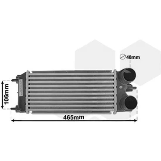 Intercooler FORD TRANSIT COURIER 2014-> 1.6 TDCi 70KW 95CP , pentru motor T3CA, T3CB, T3CC perioada 2014 2015,2016,2017,2018 2019