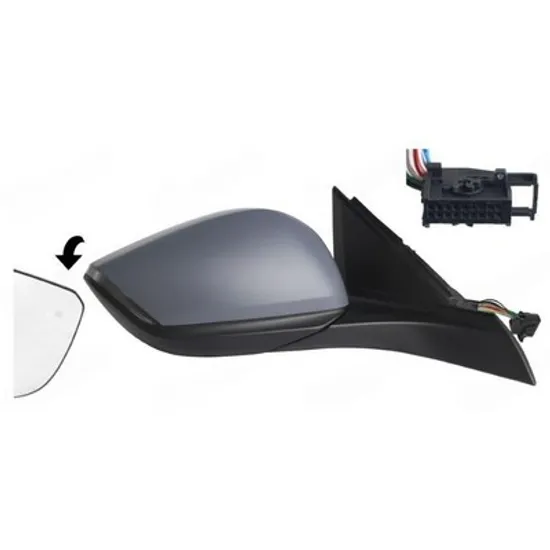 Oglinda PEUGEOT 308 3 2021-> Oglinda exterioara electrica cu incalzire cu rabatare electrica pentru vopsit (cu semnal LED si lampa podea si senzor banda si senzor.) (18H12P) DREAPTA Perioada 2021 2022 2023 2024 2025