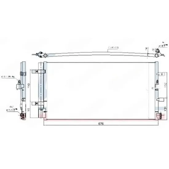 Radiator Aer Conditionat AUDI A5 8T3 2007->2017 Radiator condensator aer conditionat 3.0 TFSi-3.2 FSi / 2.7-3.0 TDi (676x335) Perioada 2007 2008 2009 2010 2011