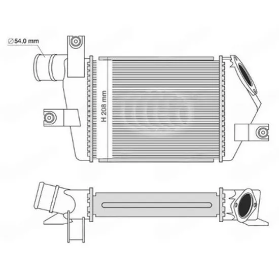 Intercooler MITSUBISHI L200 2005->2015 Radiator intercooler 2.5TD (275x204x50) Perioada 2006 2007 2008 2009 2010