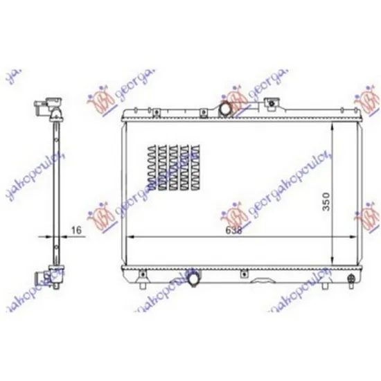 Radiator Motor TOYOTA COROLLA E11 1995->2002 Radiator apa 1,3-1,6 +/-A/C(63,8x35) (KOYO) Perioada 1997 1998 1999 2000 2001 2002