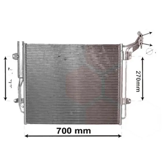 Radiator aer conditionat VW SCIROCCO 2008->2017 2.0 TDI 103KW 140CP , pentru motor CBDB, CFHC perioada 2008 2009,2010,2011,2012,2013,2014,2015,2016 2017