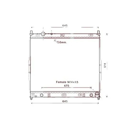 Radiator apa SSANGYONG REXTON 2 2002->2014 pentru 2.7 Xdi, perioada 2004 2005 2006 2007 2008 2009