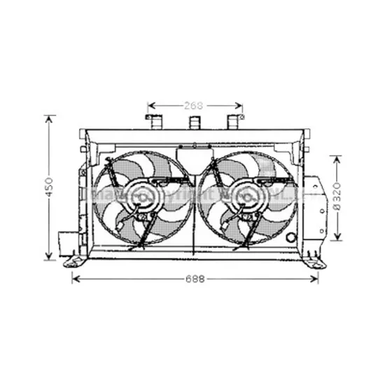 Ventilator motor CITROEN XANTIA 1993->2003 1.9 D 51KW 69CP , pentru motor D9B (XUD9A/L) perioada 1994 1995 1996 1997 1998