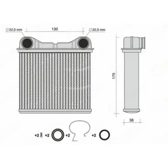 Radiator Incalzire MERCEDES M-CLASS W164 2005->2011 Calorifer (131x166x32) (partea din spate) Perioada 2005 2006 2007 2008 2009 2010 2011