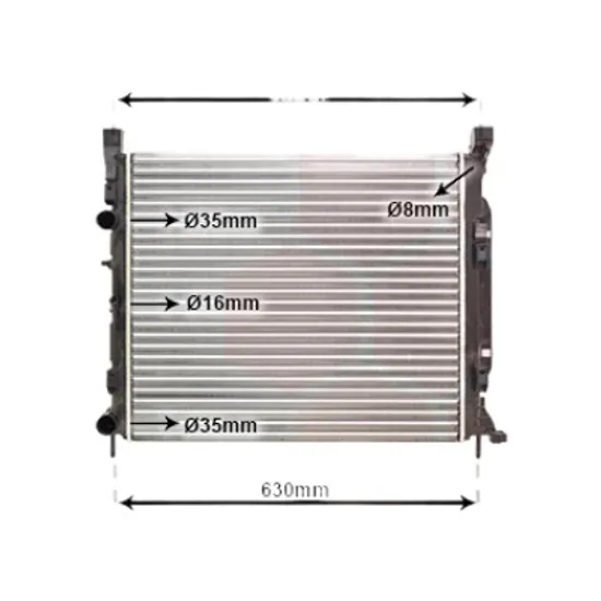 Radiator apa RENAULT KANGOO 1997->2007 pentru 1.5 dCi, perioada 2005 2006 2007 2008 2009 2010