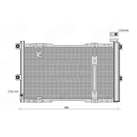 Radiator Aer Conditionat SUZUKI JIMNY SN 1998-> Radiator condensator aer conditionat 2004- (494x318x16) Perioada 1998 1999 2000 2001 2002 2003