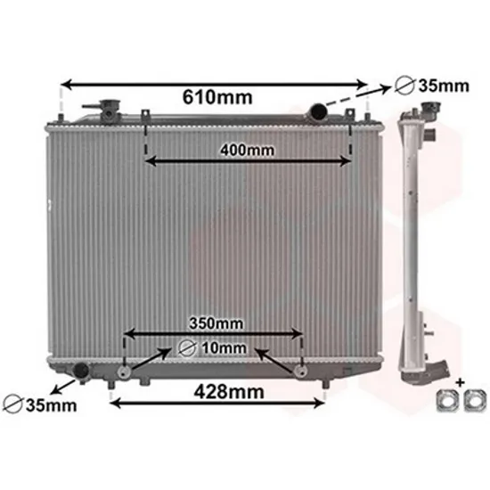 Radiator Motor FORD RANGER 2011-> Radiator apa 2.5-3.0 TDCi diesel cv automata (450x635) 2009->2012 Perioada 2011 2012 2013 2014 2015 2016 2017 2018