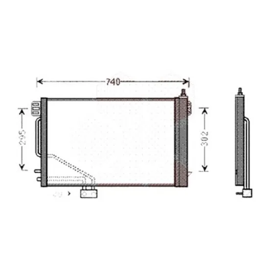 Radiator aer conditionat ALFA ROMEO GIULIA 2015-> 2.2 D 110KW 150CP , pentru motor 552 66 388, 552 68 532 perioada 2015 2016,2017,2018,2019 2020