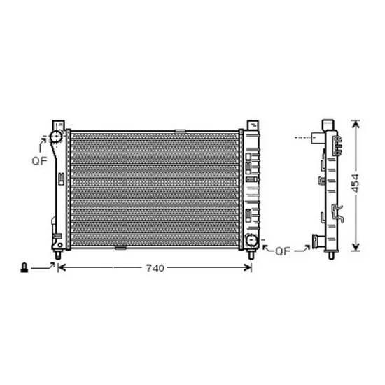 Radiator apa MERCEDES C-CLASS W203 2000->2007, C-CLASS Coupe Sport CL203 2001->2008 pentru C 30 CDI AMG, perioada 2002 2003 2004 2005 2006 2007 2008