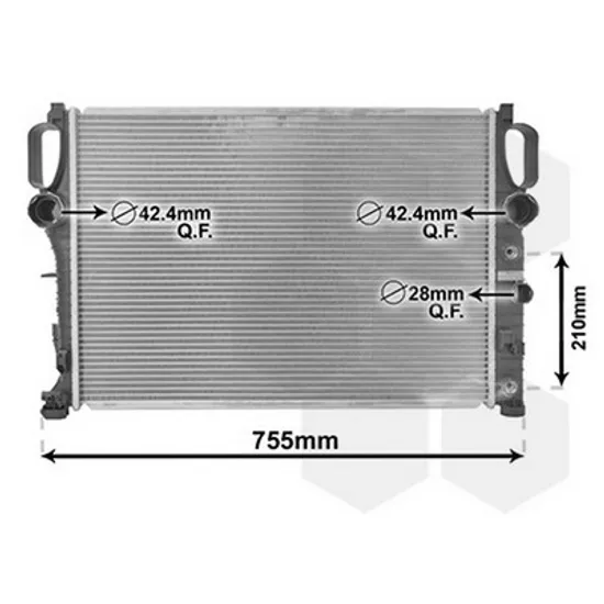 Radiator Motor MERCEDES CLS C219 2004->2010 Radiator apa 2.4-2.8-3.2-3.5BZ M/A+/-AC(64x45) (BEHR ALTERNATIVE) Perioada 2004 2005 2006 2007 2008 2009 2010 2011 2012