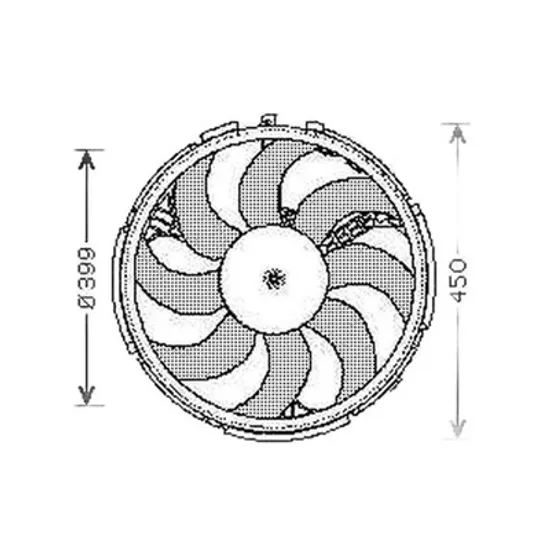 Ventilator Motor FIAT STILO 2001->2010 Electroventilator complet benzina/diesel cu aer conditionat (400mm), Perioada 2001 2002 2003 2004 2005 2006 2007 2008