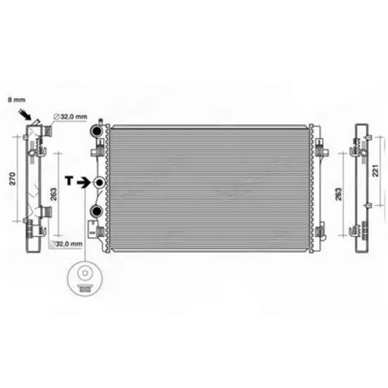 Radiator Motor SEAT IBIZA 4 2008->2017 Radiator apa motor 1.4TSi/GTi/RS/CUPRA-1.6/2.0TDi (650x410)(KOYO) Perioada 2012 2013 2014 2015