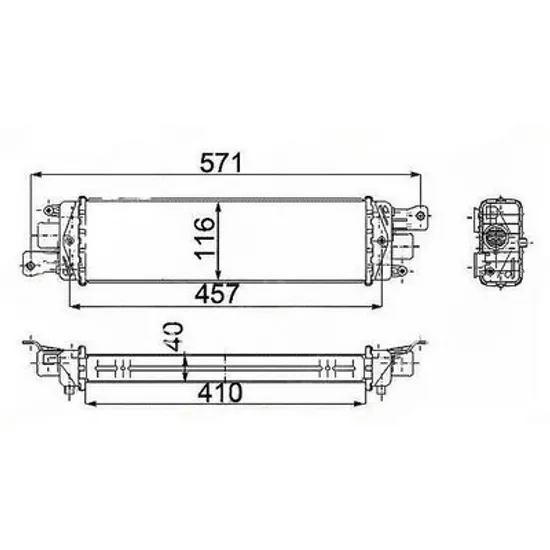 Intercooler FIAT ALBEA 178 1996-> Radiator intercooler 1.3 JTD (410x115x40) 2003- Perioada 2002 2003 2004 2005