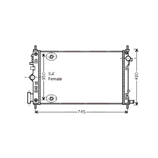 Radiator apa SAAB 9-5 2010->2012 pentru 2.8 Turbo V6 XWD, perioada 2010 2011 2012