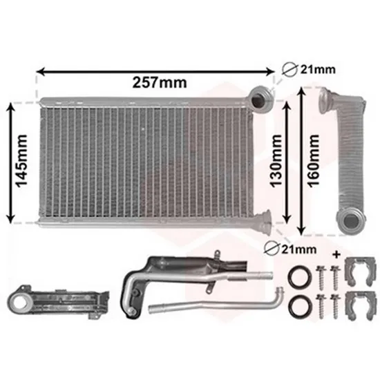 Radiator Incalzire TOYOTA AYGO 2014-> Calorifer B 1.0-1.2 benzina +/-A/C 120x223 Perioada 2014 2015 2016 2017 2018