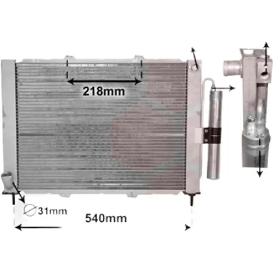 Radiator apa RENAULT KANGOO 1997->2007 1.5 dCi 45KW 61CP , pentru motor K9K 716 perioada 2005 2006,2007,2008,2009 2010