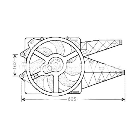Ventilator motor FIAT PUNTO EVO 199 2008-> 1.3 D Multijet 70KW 95CP , pentru motor 199 B1.000 perioada 2009 2010 2011 2012