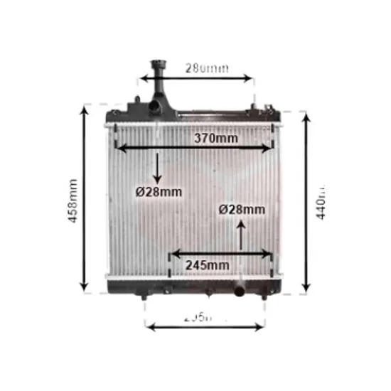 Radiator apa NISSAN PIXO 2009-> pentru 1.0 LPG, perioada 2009 2010 2011 2012 2013 2014