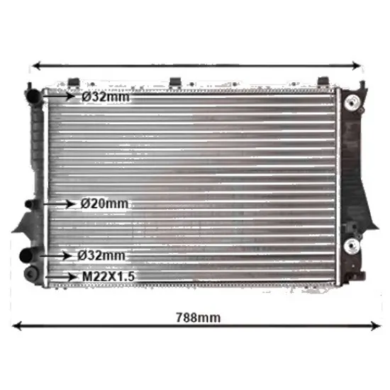 Radiator apa AUDI A6 C4 1994->1997 pentru 1.9 TDI, perioada 1994 1995 1996 1997