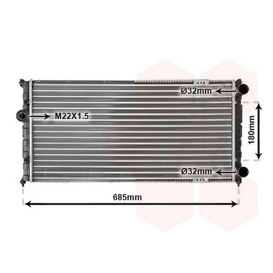 Radiator Motor VW POLO 6N2 1999->2001 Radiator apa pentru 1 6 8V - 1 8 16V - 2 0 63x32 Perioada 1995 1996 1997 1998 1999 2000 2001 2002
