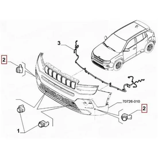 Senzor parcare FIAT 600 2023-> Senzor parcare (O) Perioada 2023 2024 2025