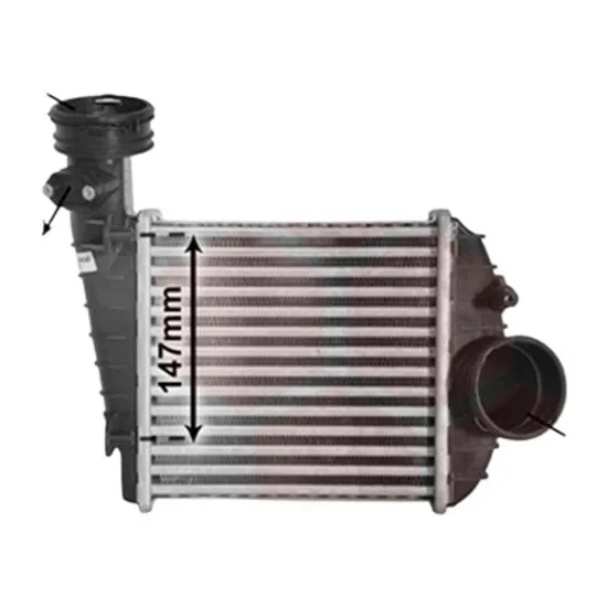 Intercooler STANGA VW PASSAT B5 2000->2005 2.5 TDI 4motion 132KW 180CP , pentru motor BAU, BDH perioada 2003 2004 2005