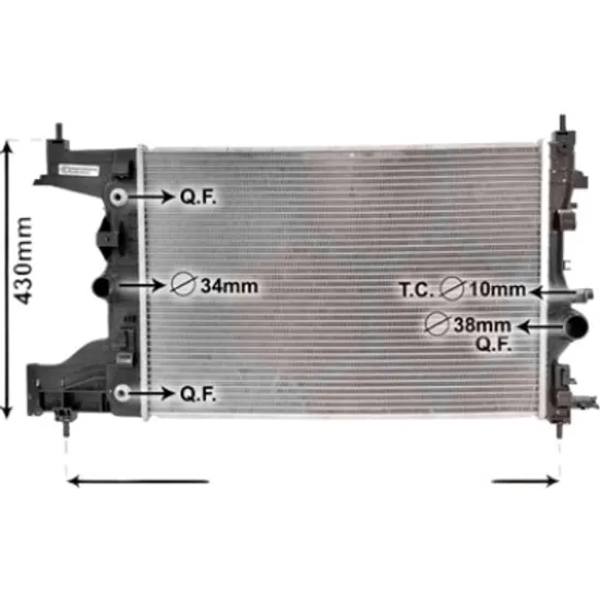 Radiator apa OPEL ASTRA J 2009->2015 pentru 1.6, perioada 2009 2010 2011 2012 2013 2014 2015