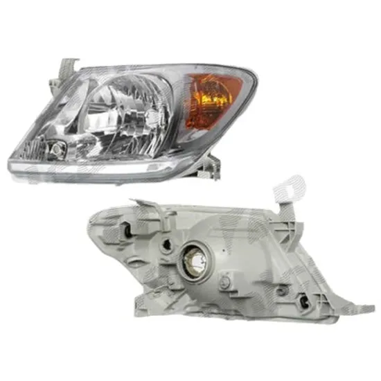 Far stanga TOYOTA HILUX 7 2004->2015 perioada 2005 2006 2007 2008 2009 2010 2011 2012 2013 2014 2015 pana la an de fabricatie 2008, fara motor reglaj, semnal galben, cu reglaj electric, cu bec H4