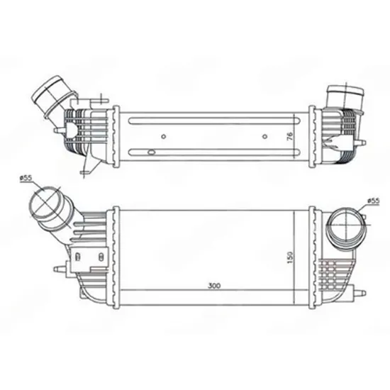 Intercooler PEUGEOT 508 1 2010->2018 Radiator intercooler 2.0 HDi-BlueHDi diesel (300x155x80) Perioada 2015 2016 2017 2018