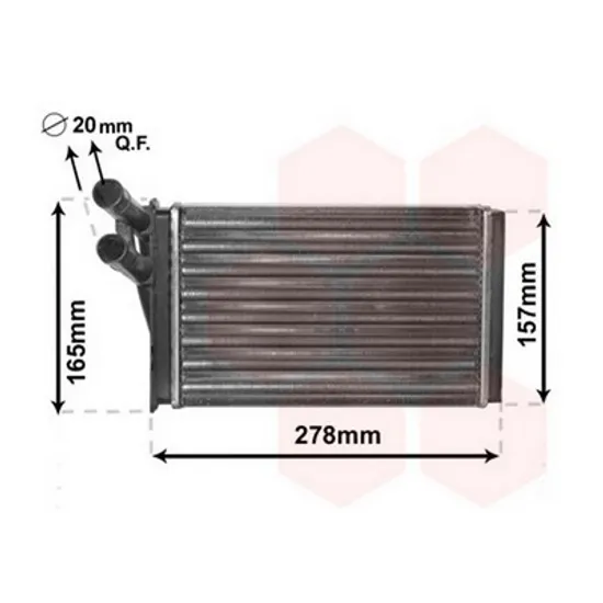 Radiator Incalzire VW PASSAT B5 2000->2005 Calorifer M cu /fara aer conditionat 235x155 Perioada 2000 2001 2002 2003 2004 2005