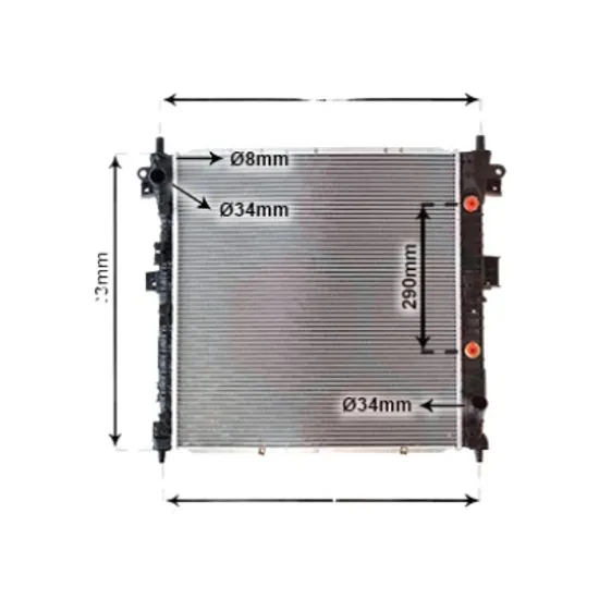 Radiator apa SSANGYONG KYRON 2005-> 2.0 Xdi 4x4 104KW 141CP , pentru motor D20DT perioada 2005 2006,2007,2008,2009 2010